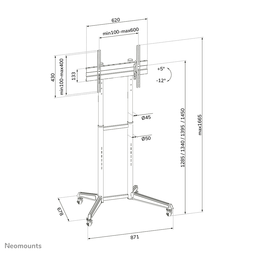 Neomounts FL50-540BL1 Carro para TV 37-70"